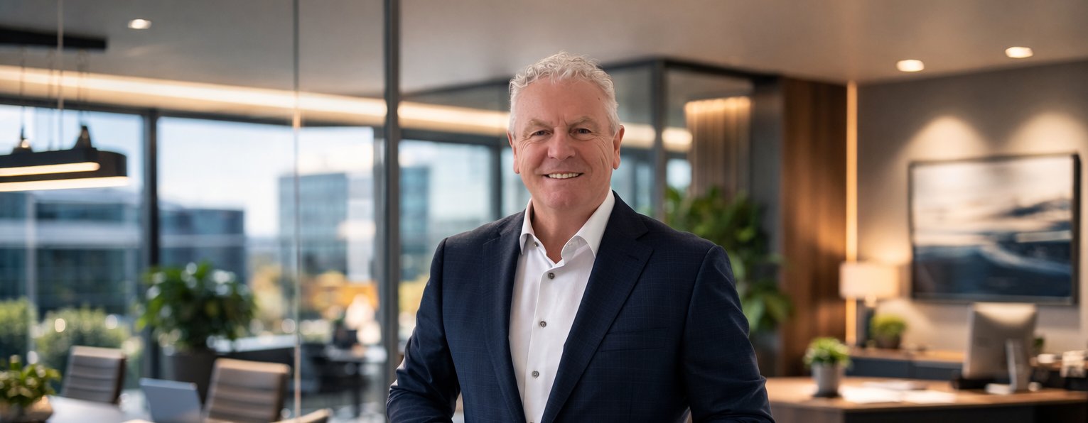 Keith Farrell, Marketing Consultant in Scotland and founder of Connect2Marketing, in modern office setting